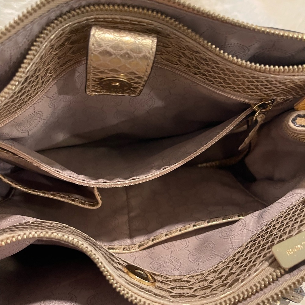 Michael Kors Gold Satchel with Signature Charm - Picture 7 of 12